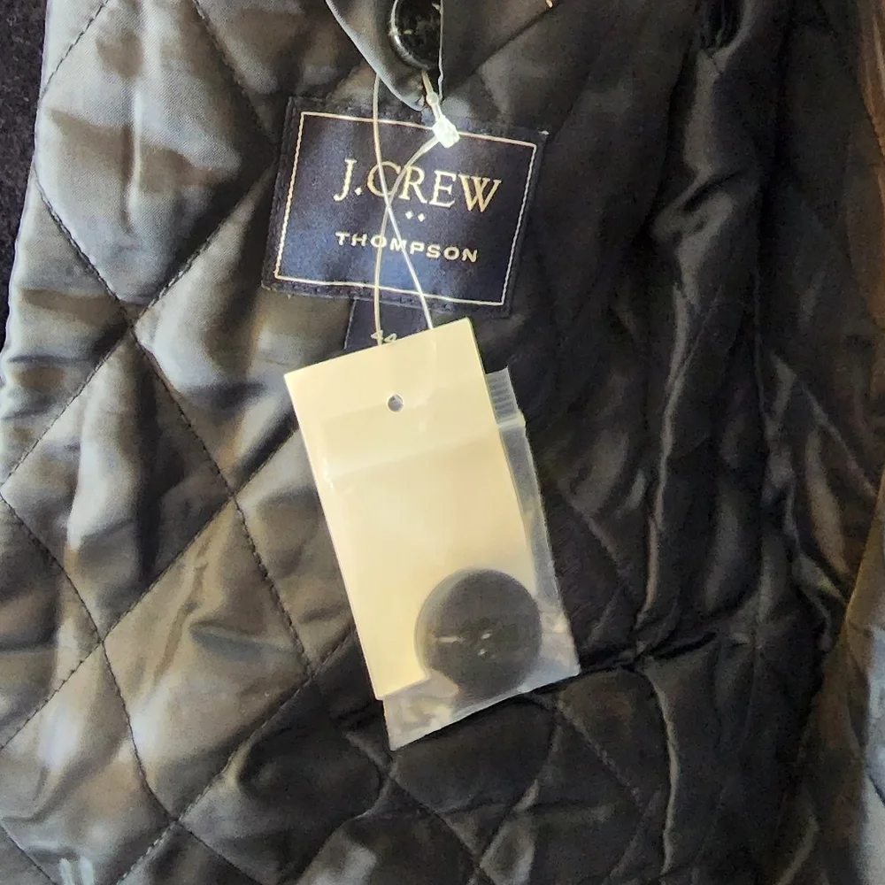 J. Crew Thompson Topcoat Navy Wool Winter Office Elegant Mens Luxury Preppy